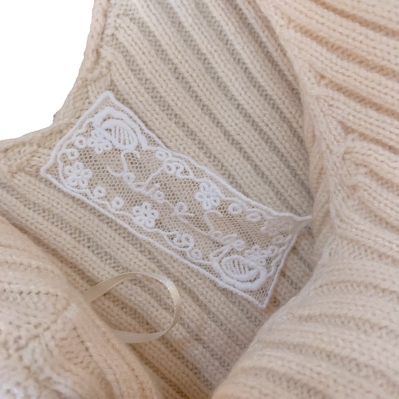 Sadie & Sage pale blush pink long sleeve ribbed deep v neck cropped sweater S - Picture 5 of 6